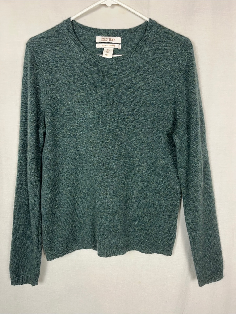 Ellen Tracy 100% Cashmere Blue Gray Crewneck Sweater